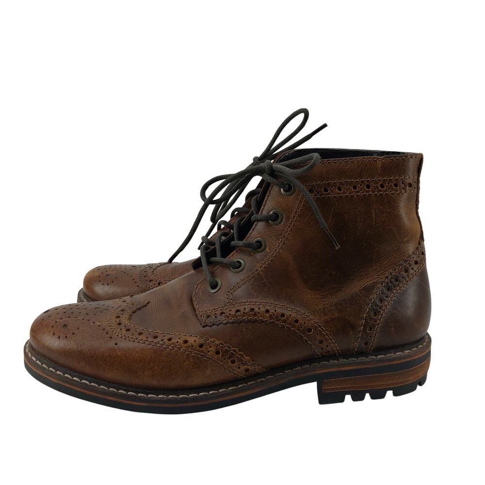 Crevo Speakeasy Memory Chestnut Lace Up Leather Boots Sz 11